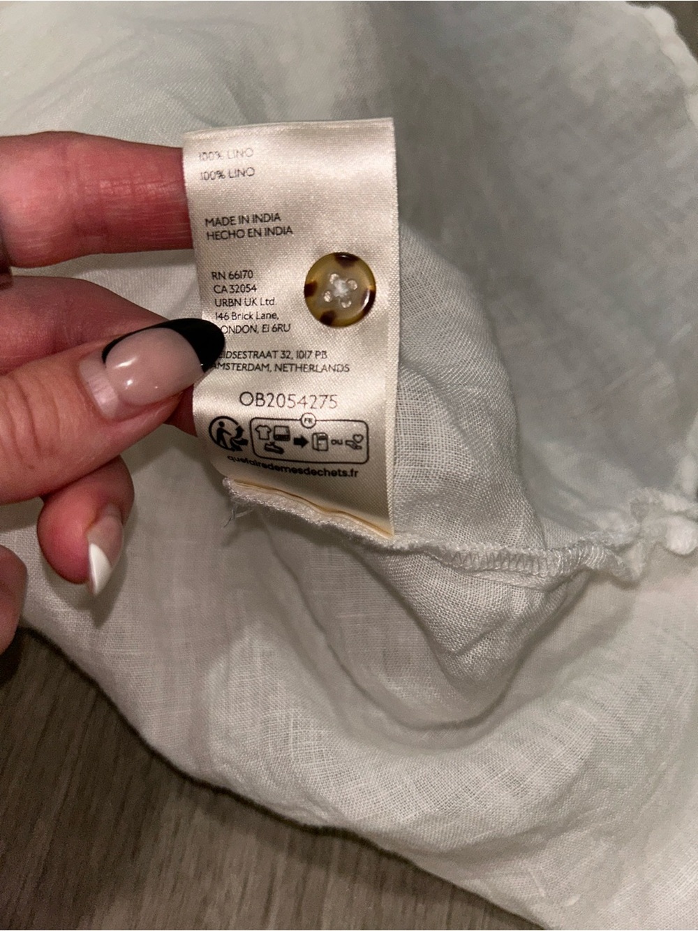 Anthropologie Pilcro Aly 100% Linen Puff-Sleeve Blouse white linen fabric Large - Picture 10 of 11
